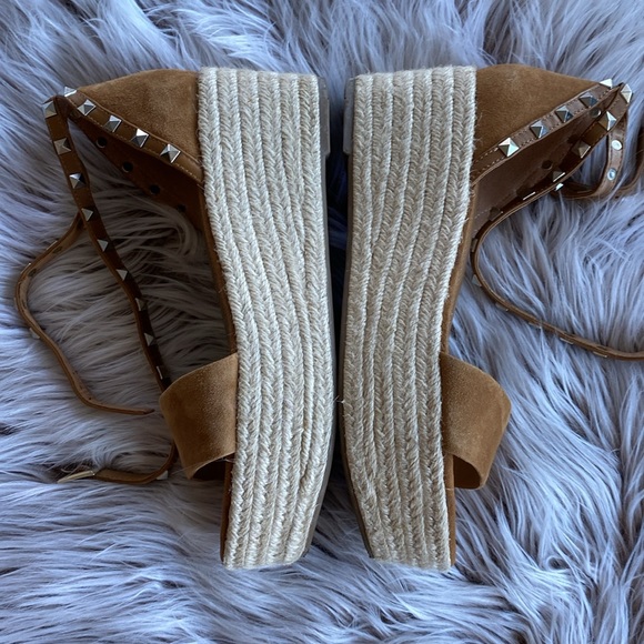 Marc Fisher Jazlyn Espadrille Strappy Studded Wrap Wedge Heel Sandals 8 - Picture 7 of 10